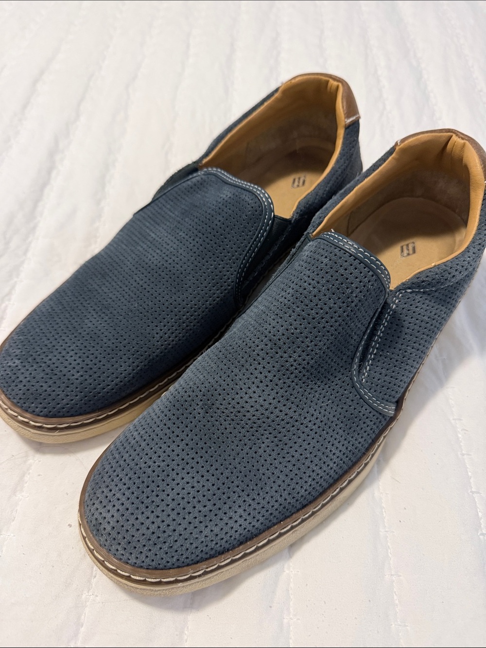 Joseph Abboud Slip-On Perforated Casual Shoes - Navy Blue